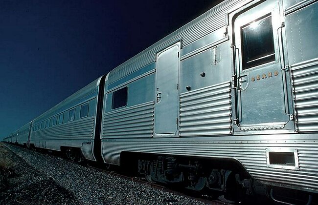 Indian Pacific train across Australia.